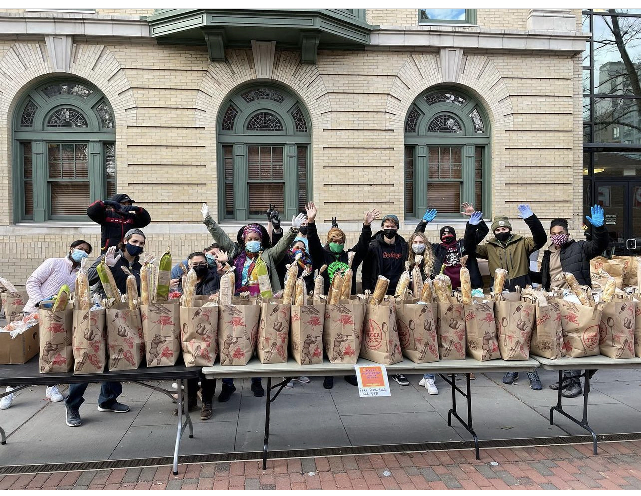 We provide a weekly food distribution where we create grocery bags filled with nutritious foods to provide families and individuals in need.  All are welcome to grab a bag of love!