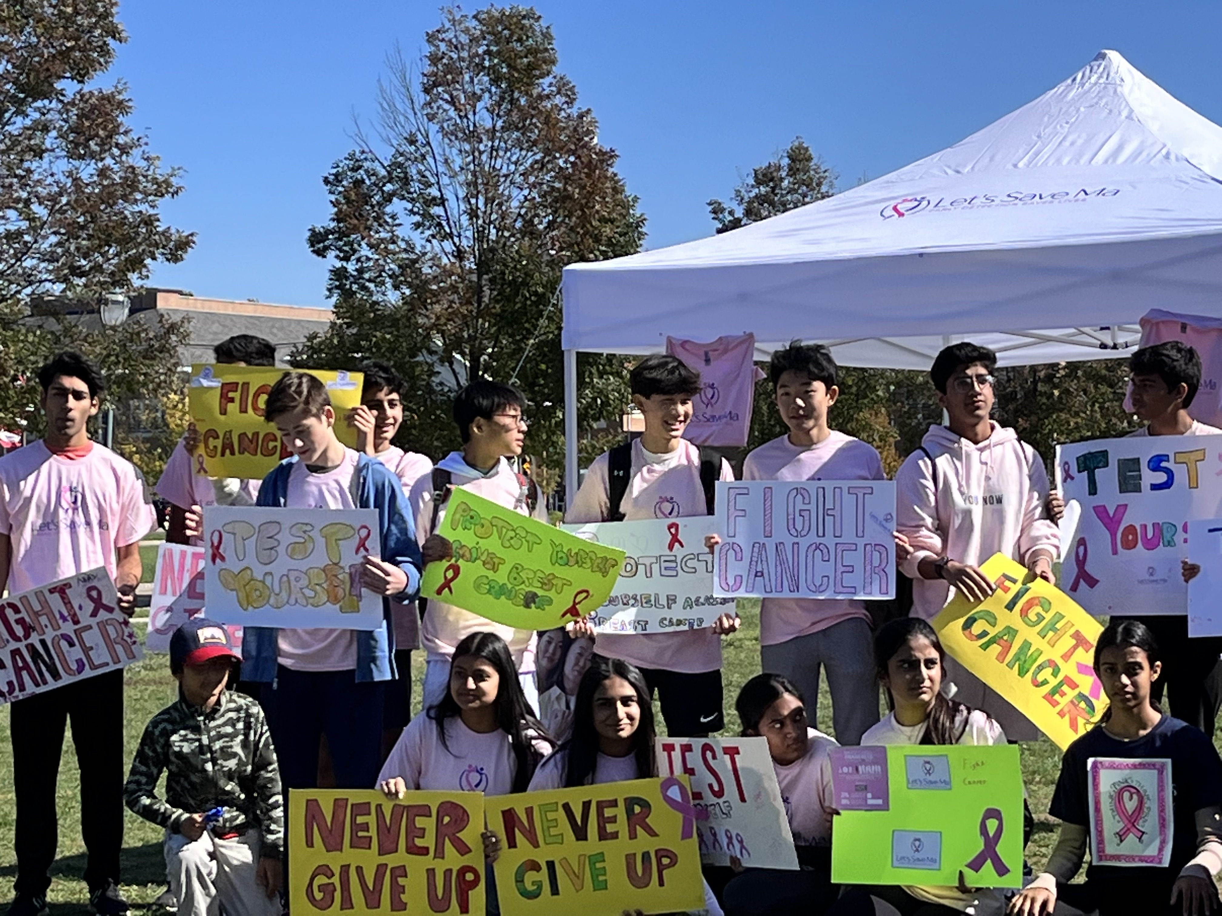 Students advocating for Breast Cancer Awareness