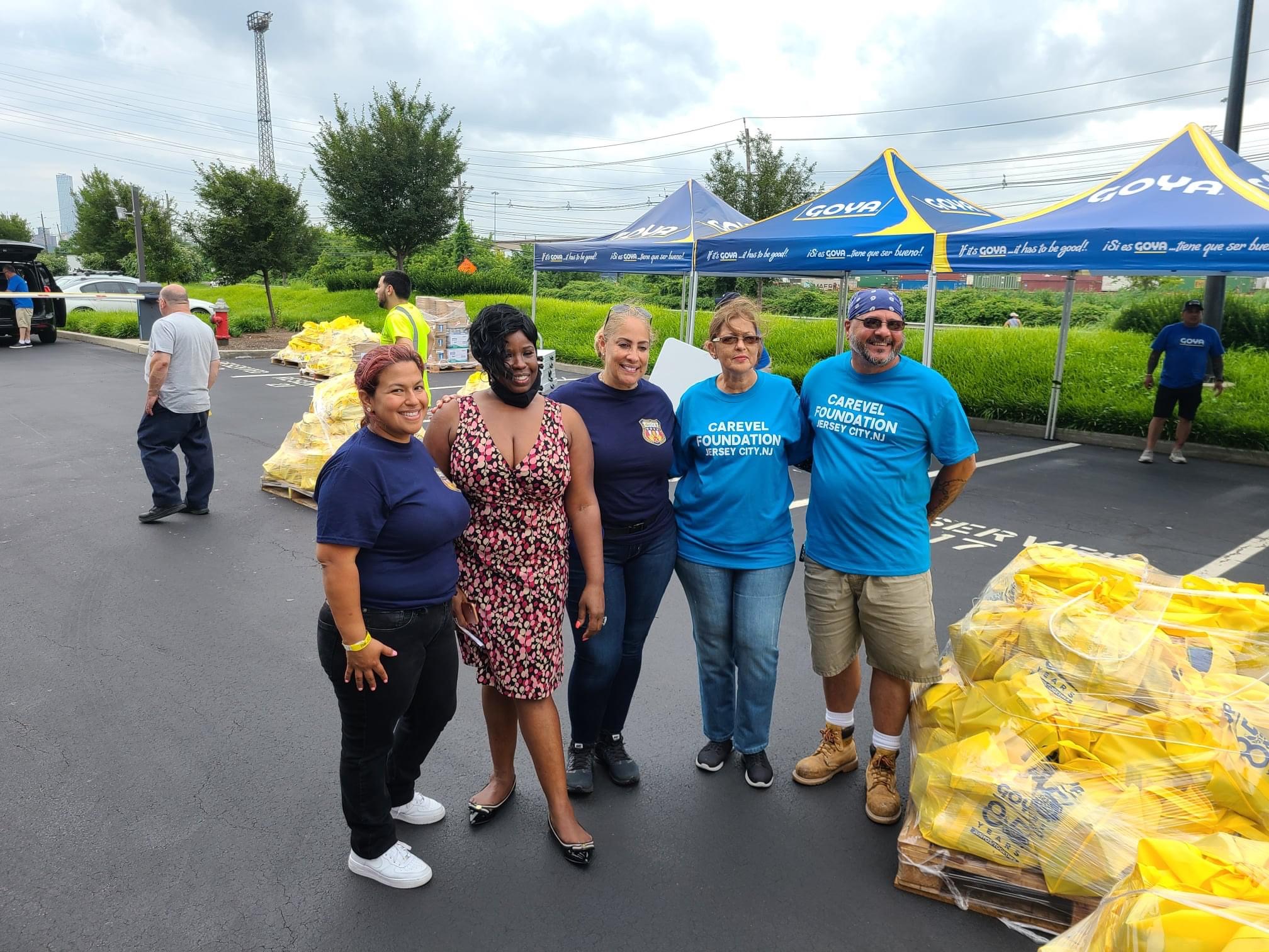 Goya generously contributed 10,000 pounds of non-perishable Goya products to support families in need across Hudson County. The image captures the heartwarming moment of our coalition members receiving food supplies from the donation to distribute to